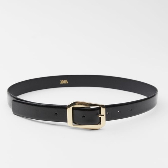 NWT. Zara Black Leather Belt. Size 30. main image 7